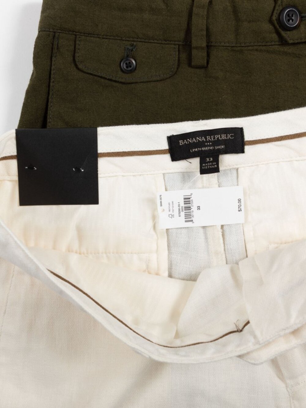 NWT LOT 4 Banana Republic Men's Size 33 Linen-Blend Slim Fit Shorts 7" Inseam - Picture 3 of 9